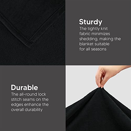 Utopia Bedding Fleece Blanket California King Size Black 300GSM Luxury Fuzzy Soft Anti-Static Microfiber Bed Blanket (102x96 Inch)