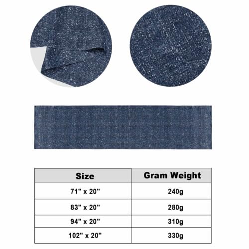 Twin Size Indigo Blue Bed Runner - Farmhouse Decorative Throw for Foot of Bed, 71 x 20 Inches