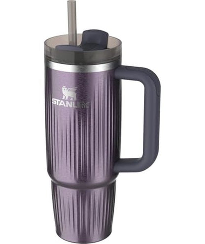 STANLEY Quencher H2.0 Tumbler with Handle and Straw 30 oz | Flowstate 3-Position Lid | Cup Holder Compatible for Travel | Insulated Stainless Steel Cup | BPA-Free | Fluted Wisteria Shine