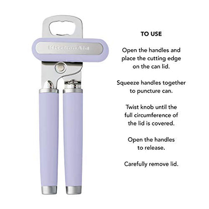 KitchenAid Classic Multifunction Can Opener / Bottle Opener, 8.34-Inch, Lavender Cream