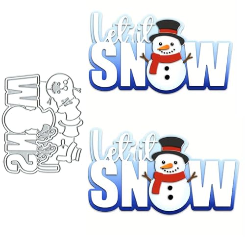 Let It Snow Snowman Metal Die Cuts for Card Making Christmas Scrapbooking