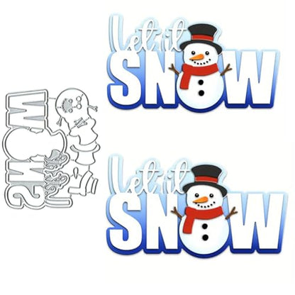 Let It Snow Snowman Metal Die Cuts for Card Making Christmas Scrapbooking