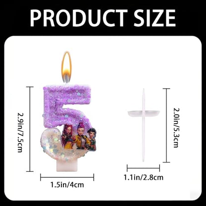 Birthday Number 5 Candles - Cute Cake Decoration for Party, Korea Pop Theme