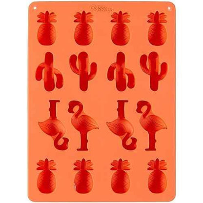 Wilton Mini Tropical Candy Mould, Silicone, Coral, 16 Holes