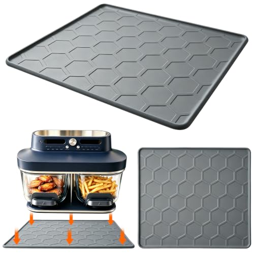 Heat Resistant Silicone Mat for Ninja Crispi DualZone Air Fryer, Countertop Protector, Dishwasher Safe, Grey