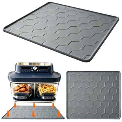 Heat Resistant Silicone Mat for Ninja Crispi DualZone Air Fryer, Countertop Protector, Dishwasher Safe, Grey