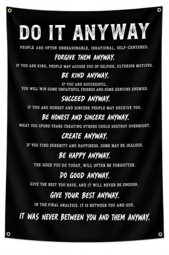 Motivational Wall Art Tapestry 3x5 Ft - Inspirational Quotes Banner for Home Office Gym