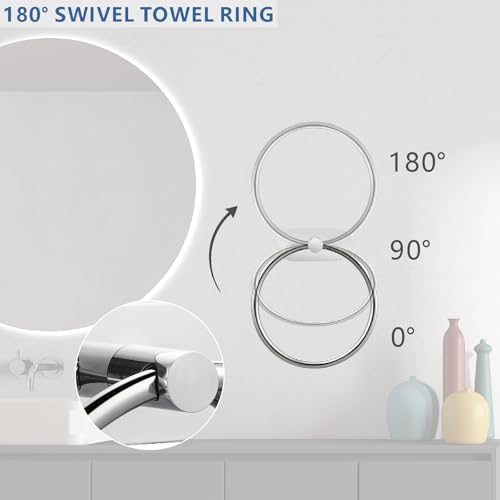 Self-Adhesive Towel Ring - No Drill Stainless Steel Wall Mount Bathroom Kitchen
