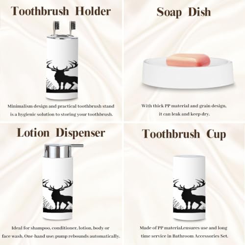 6-Piece Bathroom Accessory Set with Trash Can and Dispensers
