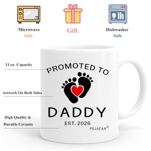 Promoted to Parents 2026 Mom & Dad Coffee Mug Set - First Time Gift, Mom Dad Variation 2026