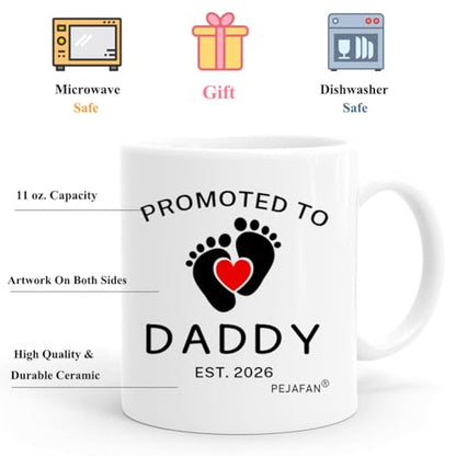 Promoted to Parents 2026 Mom & Dad Coffee Mug Set - First Time Gift, Mom Dad Variation 2026