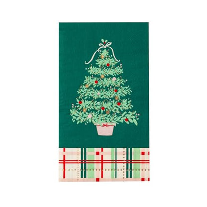 Bonjour Fete Christmas Plaid Tree Guest Towels 20 Pack - 4.25 x 7.75 Inch Variation of THIS listing