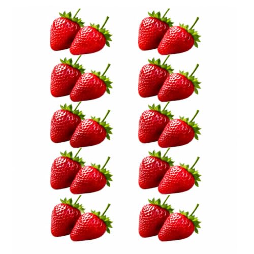Set of 20 Realistic Fake Strawberries for Home Decor and Photography