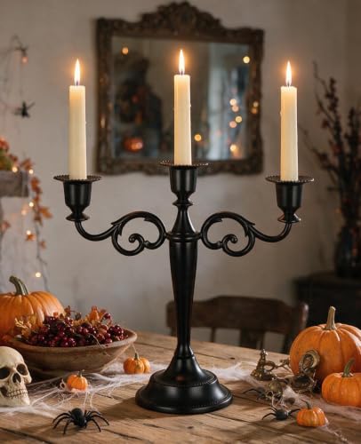 Matte Black 3 Arm Metal Candelabra Taper Candle Holder for Home Decor - Variation of THIS listing