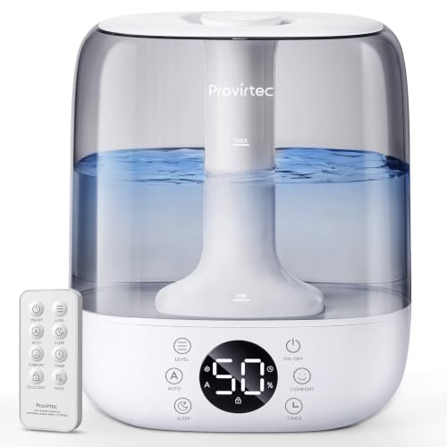 Cool Mist Ultrasonic Humidifier 6L for Bedroom with Auto Humidity Control