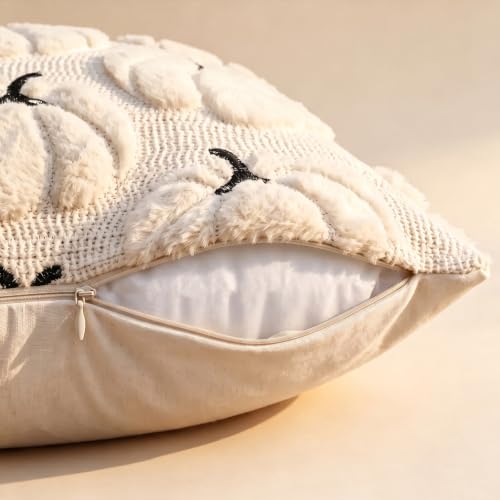 Fall Pumpkin Pillow Covers 18x18 Set of 2 Beige - Seasonal Decor