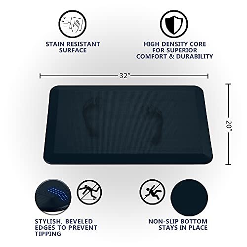 ComfiLife Anti Fatigue Floor Mat – 3/4 Inch Thick Perfect Kitchen Mat, Standing Desk Mat – Comfort at Home, Office, Garage – Durable – Stain Resistant – Non-Slip Bottom (20" x 32", Navy)