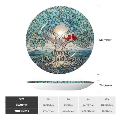 30th Anniversary Ceramic Plate with Stand - 6 Inch Round