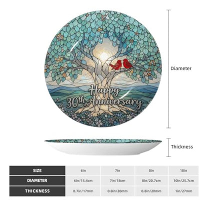 30th Anniversary Ceramic Plate with Stand - 6 Inch Round