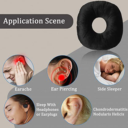 coceyese Ear Piercing Pillow for Side Sleepers with Ear Hole, Donut Pillow for CNH and Ear Pain Ear Inflammation Pressure Sores, Ear Guard Pillow…