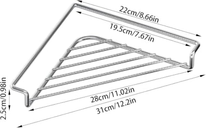 1PCS Stainless Steel Corner Sink Shelf with Wire Rack - Space-Saving Kitchen Organizer
