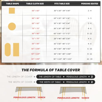 Christmas Tablecloth 70 x 70 Inch Round Pine & Ball Design - Red