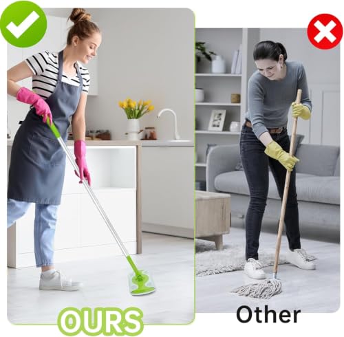 KIMIFACA Extra Long Green Detachable Mop Handle for Swiffer Dry & Wet Pads - Aluminum Extension