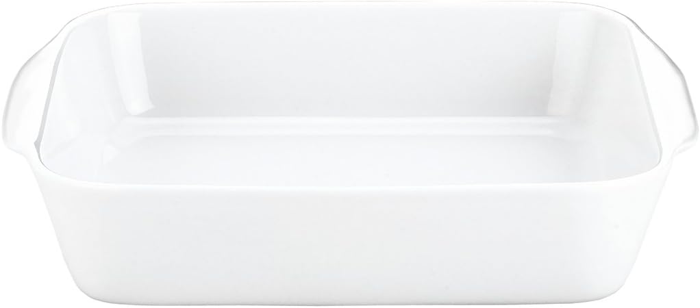 Pillivuyt Porcelain Square Baker - Medium 3.5-Cup Capacity | 6.75-Inch Durable Design