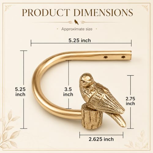Gold Bird Curtain Holdbacks Set of 2 Wall Mount Drapery Holders