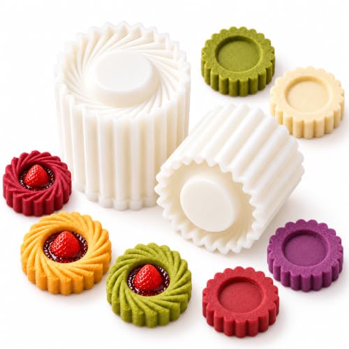 2PCS Cookie Press with Sunflower & Lace Patterns, Double-Sided Mooncake Mold, Food-Safe ABS, Beginner Friendly