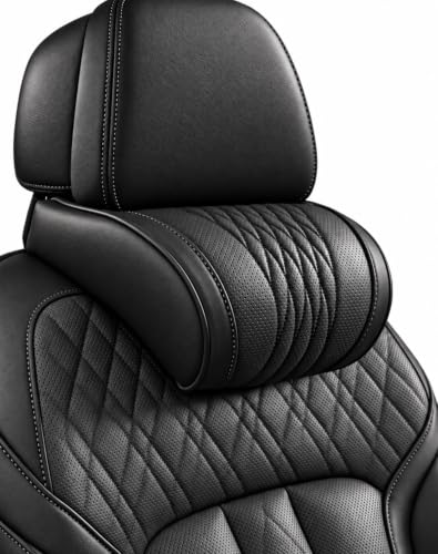Universal Memory Foam Car Headrest Neck Pillow Black - Adjustable & Removable Cover