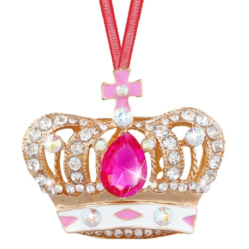 Pink Crown Christmas Ornament - 4-Piece Holiday Decorations for Women & Girls