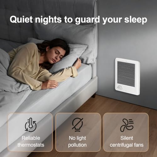 Electric Wall Heater with Thermostat - Off White, Complete Unit CSC152TW