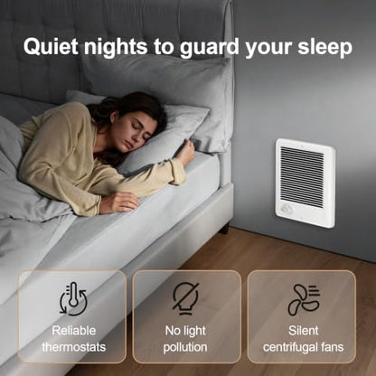 Electric Wall Heater with Thermostat - Off White, Complete Unit CSC152TW