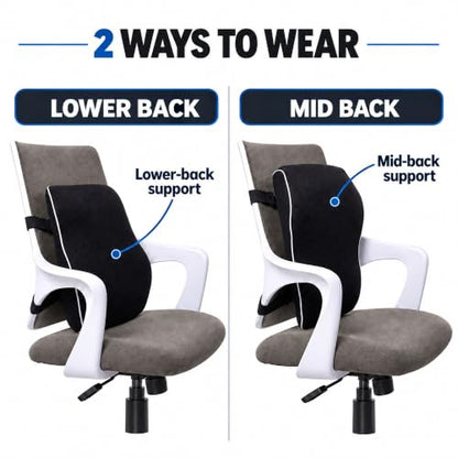 Ergonomic Lumbar Support Pillow for Office Chair Car Seat Gaming Seat Memory Foam