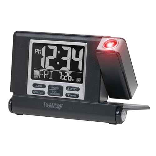 La Crosse Technology 616A-56647-INT Travel Projection Alarm with Fold Out Stand