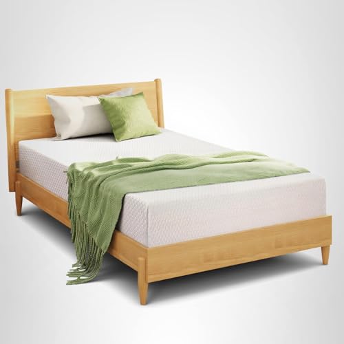 EGOHOME 10 Inch Queen Mattress, Memory Foam Mattress in a Box with Cooling Green Tea Gel, Relieve Pressure with Medium Firm Support, CertiPUR-US Certified, 80''L x 60''W, White