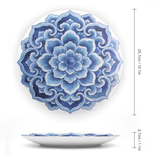 Vintage Blue-White Bone China Display Plate 10 Inch - Style 2