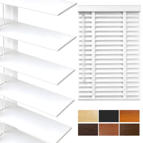 Natural Wood Blinds 2 Inch Slats for Indoor Windows - Cordless Shades