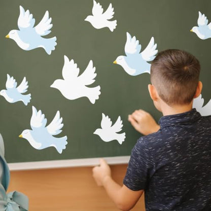 Paper Dove Cutouts for Classroom Decorations - 100 Pcs Mixed Sizes