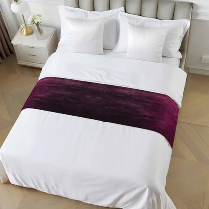 Queen Size Pink Black Ombre Bed Runner - Modern Abstract Gradient Decor