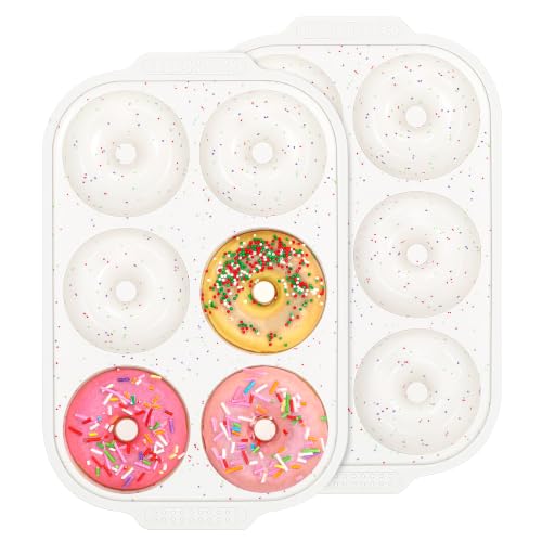 3 Inch Silicone Donut Pan with Metal Frame - Set of 2, Nonstick Bakeware