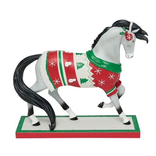 Christmas Sweater Horse Figurine - Painted Pony Collectible, 7.4 Inch