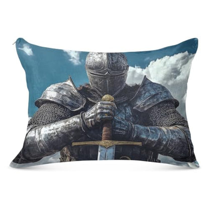 20x26in Viking Warrior Sword Plush Pillow Case with Hidden Zipper - Soft Cozy Fabric