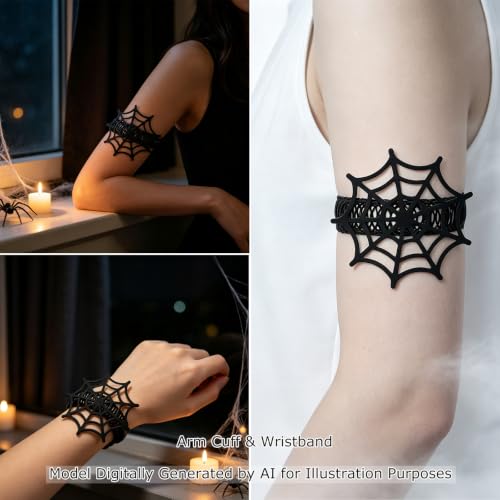 Halloween Spider Web Curtain Tiebacks - Black Gothic Drapes Decor, 2 Pack