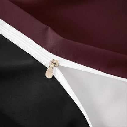 Toddler Duvet Cover Set Burgundy Microfiber Solid Color with Zipper - No Comforter