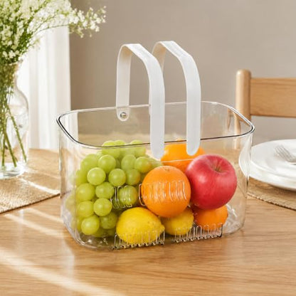 Portable Clear Plastic Shower Caddy with Handle and Ventilation Holes