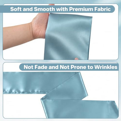 Blue Satin Wreath Sash for Front Door Christmas Decor - 4.5 x 56 Inches