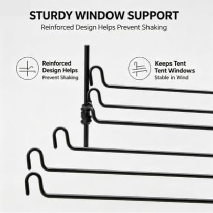 Steel Support Poles for Rooftop Tent Windows - 6 Pack, Adjustable Support Rods