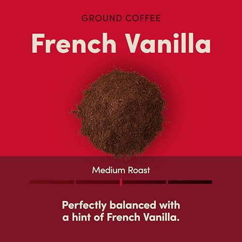 Tim Hortons French Vanilla, Flavored Roast Ground Coffee, Perfectly Balanced, Always Smooth, Made with 100% Arabica Beans, 12 Ounce Bag